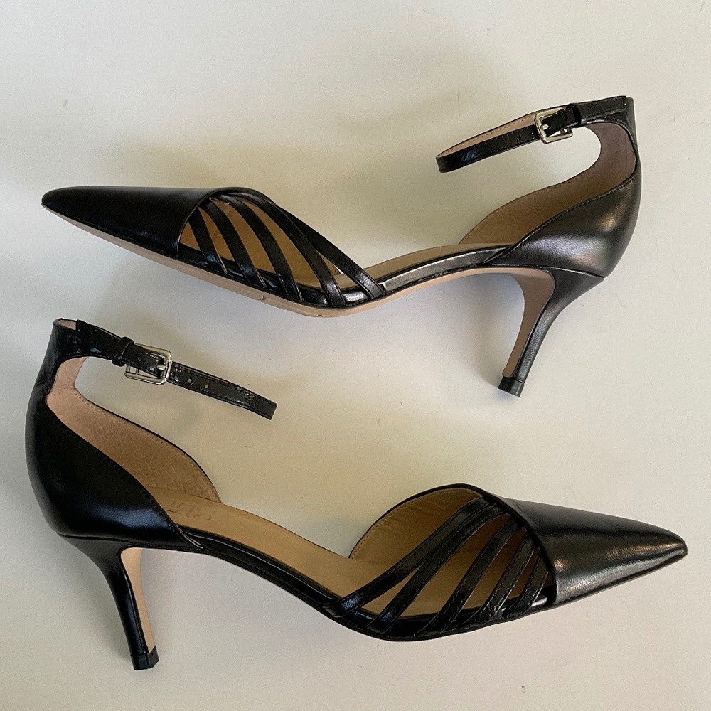 FRANCO SARTO Talana Pointed Toe Kitten Heel Pumps  Black Size 7.5 - Picture 4 of 10